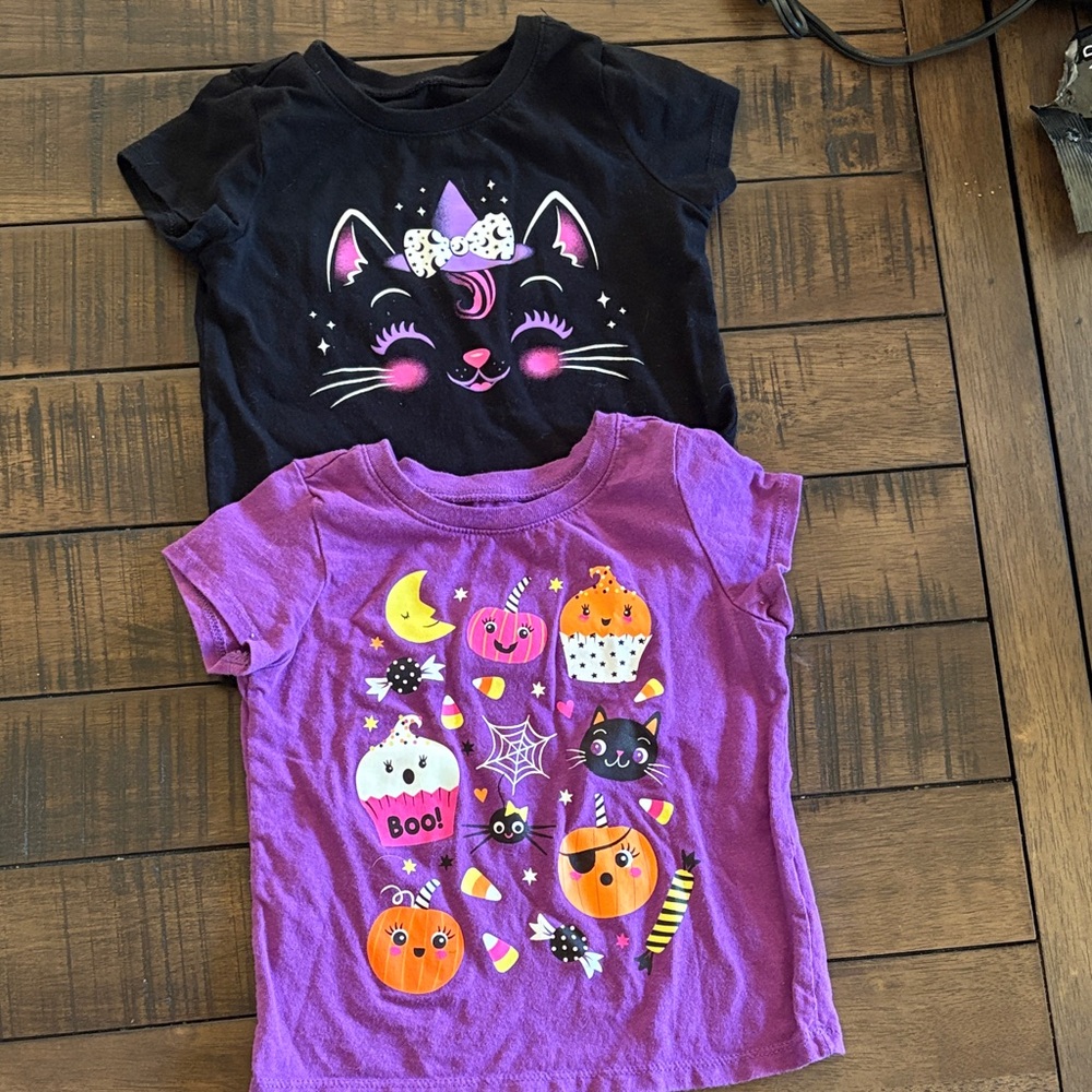 The Children's Place Black and Purple Graphic T-Shirts